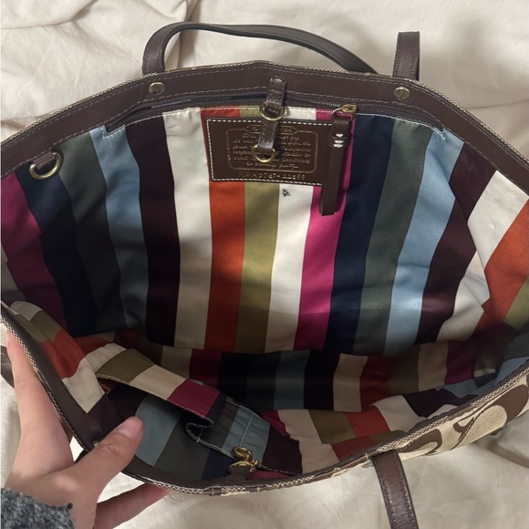 Coach Brown Signature Tote Bag - Picture 2 of 3